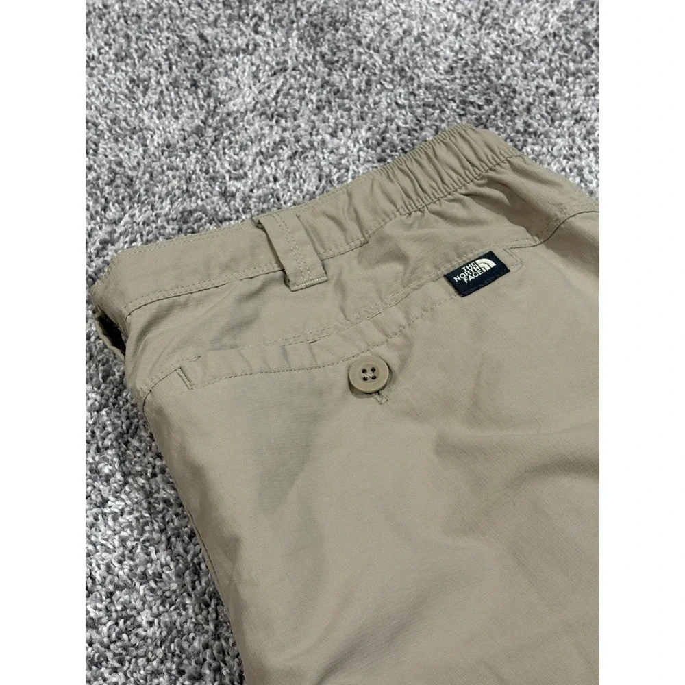 The North Face Mens Convertible Hiking Pants Khaki Tan Zip Off Ripstop Cargo